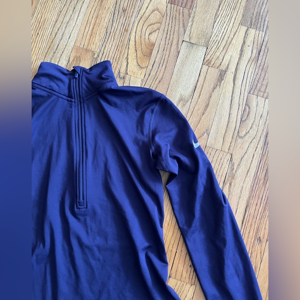 Nike Women's Dark Purple Quarter-Zip Tech Top - Picture 2 of 3